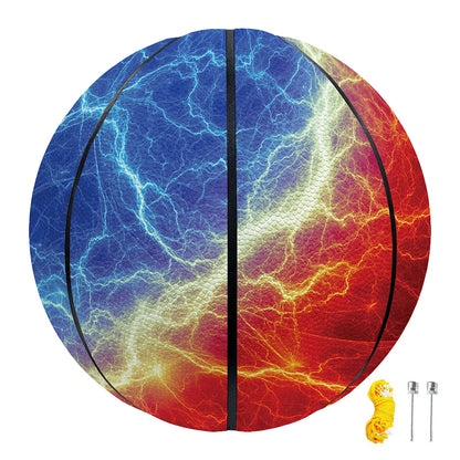 Blue And Red Lightning Print Basketball