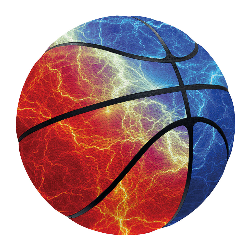 Blue And Red Lightning Print Basketball