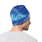 Blue And Red Lightning Print Beanie