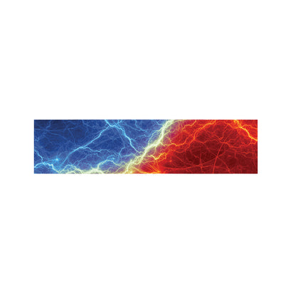 Blue And Red Lightning Print Bed Runner