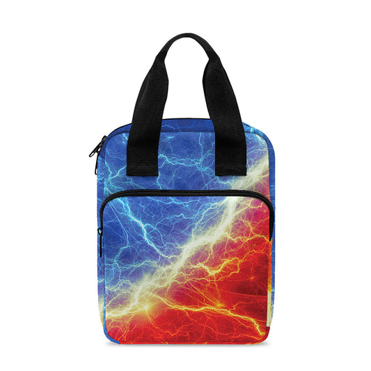 Blue And Red Lightning Print Bible Tote Bag