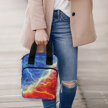 Blue And Red Lightning Print Bible Tote Bag