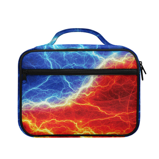 Blue And Red Lightning Print Briefcase Bible Bag