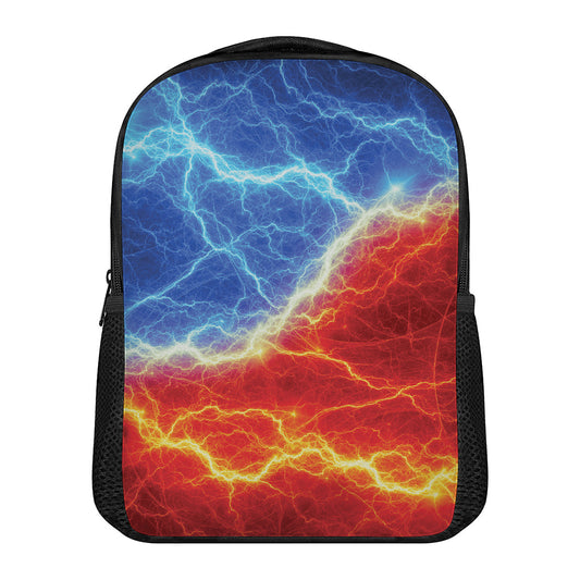 Blue And Red Lightning Print Casual Backpack