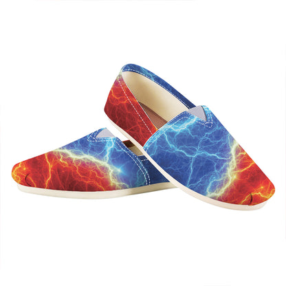 Blue And Red Lightning Print Casual Shoes