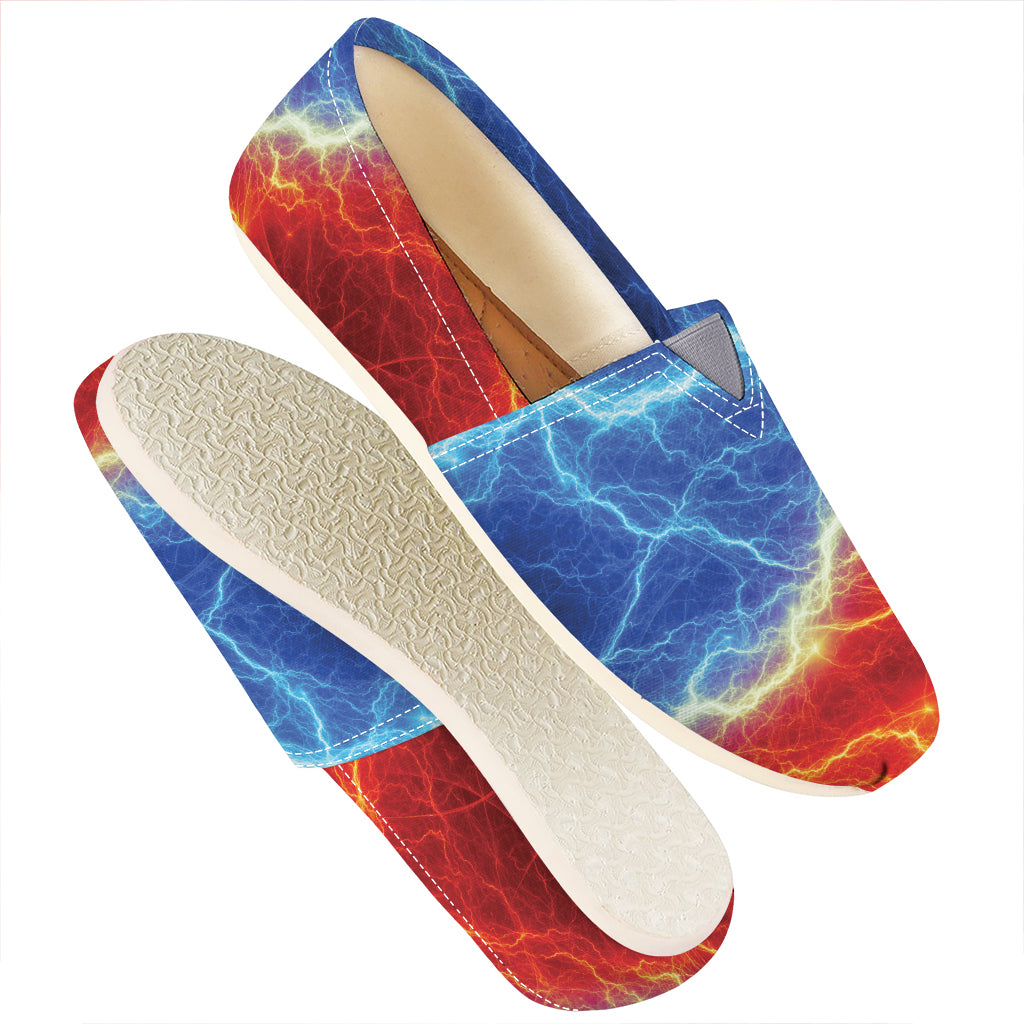 Blue And Red Lightning Print Casual Shoes