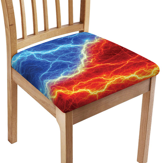 Blue And Red Lightning Print Chair Cushion Cover