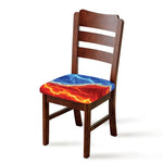 Blue And Red Lightning Print Chair Cushion Cover