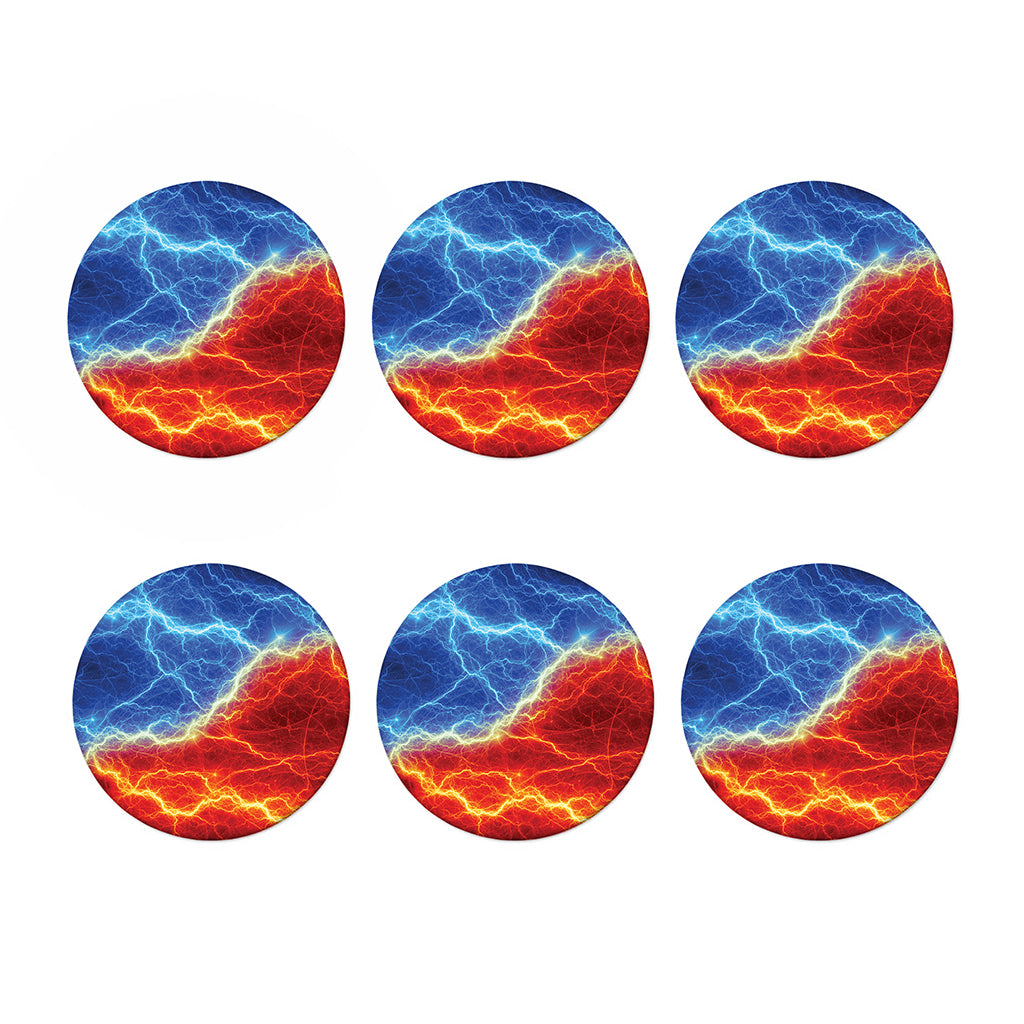 Blue And Red Lightning Print Coaster Set