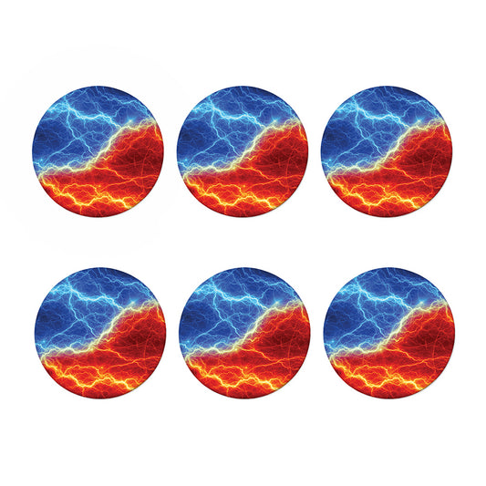 Blue And Red Lightning Print Coaster Set