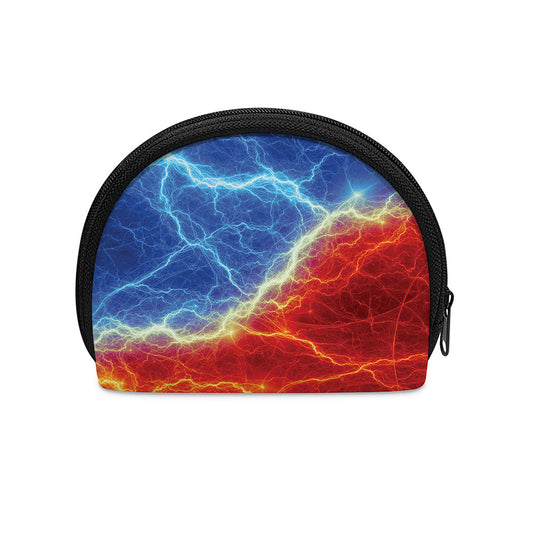 Blue And Red Lightning Print Coin Purse