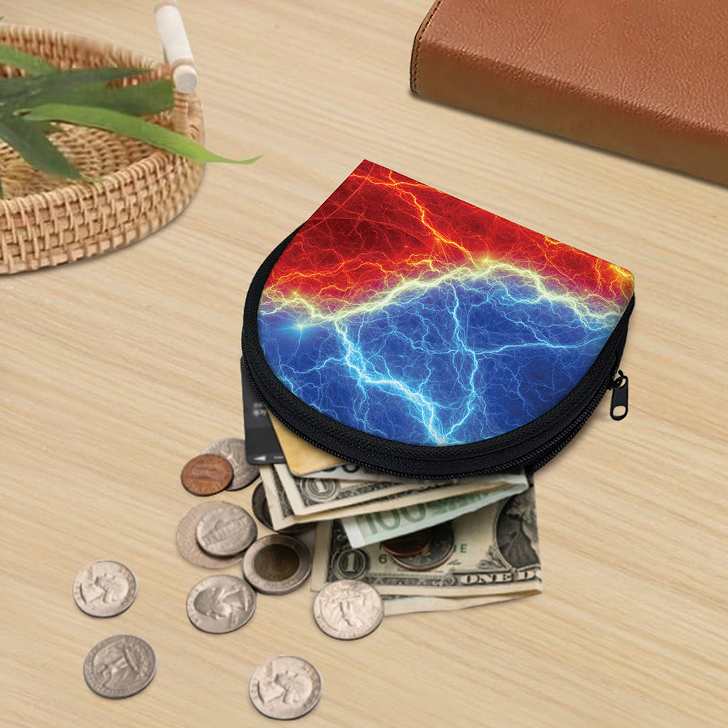 Blue And Red Lightning Print Coin Purse