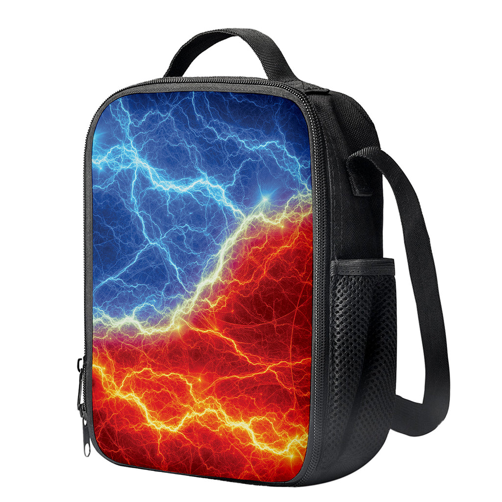 Blue And Red Lightning Print Crossbody Lunch Bag