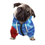 Blue And Red Lightning Print Dog Zip Up Hoodie