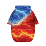 Blue And Red Lightning Print Dog Zip Up Hoodie