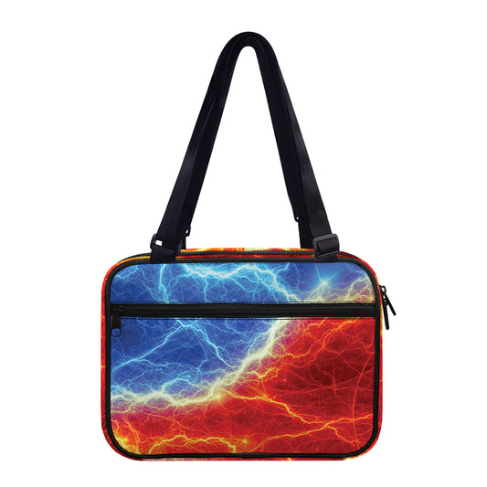 Blue And Red Lightning Print Double Strap Bible Bag