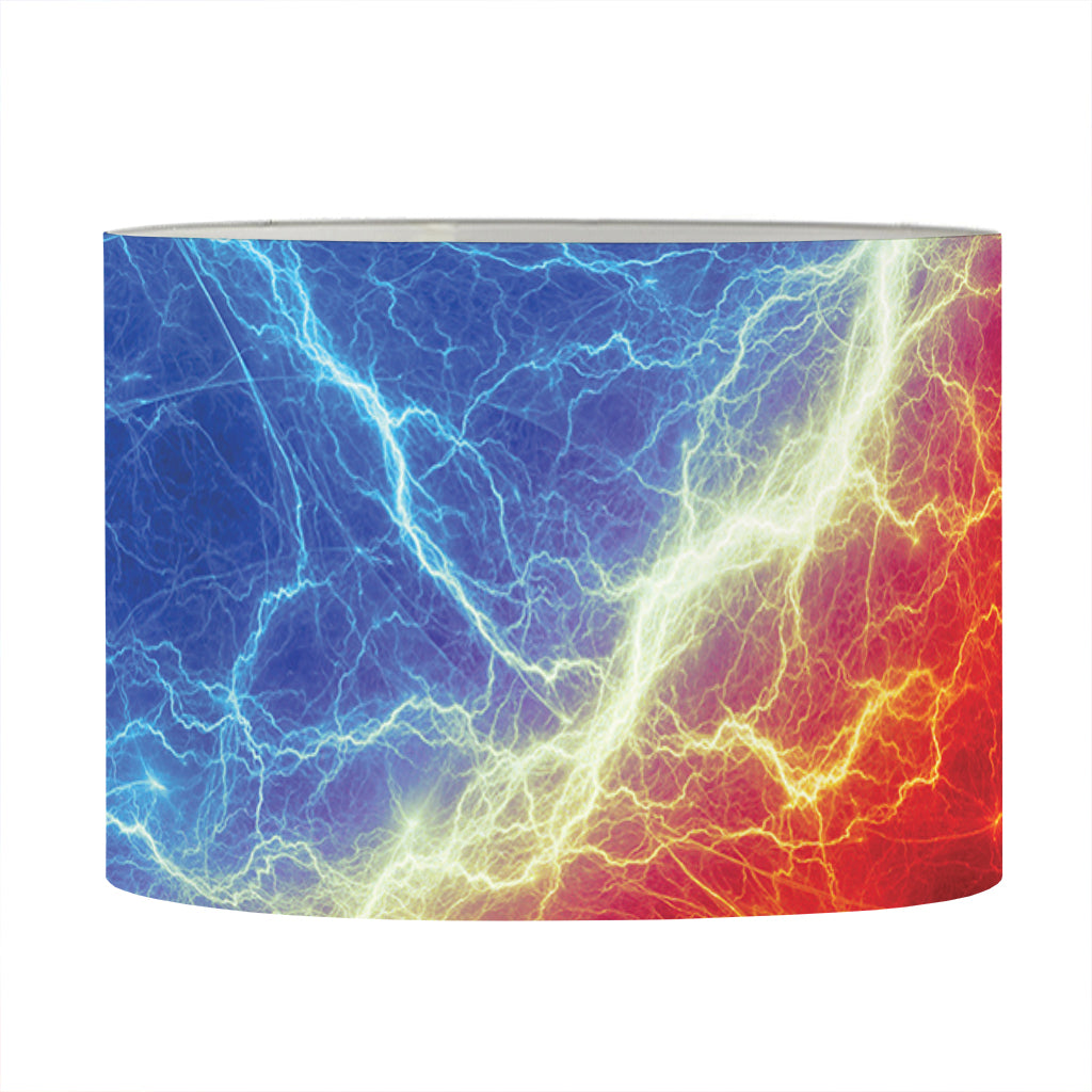 Blue And Red Lightning Print Drum Lamp Shade