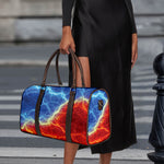 Blue And Red Lightning Print Duffle Bag