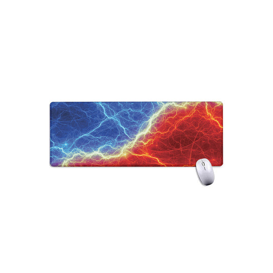 Blue And Red Lightning Print Extended Mouse Pad