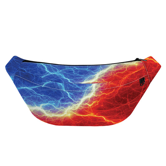 Blue And Red Lightning Print Fanny Pack