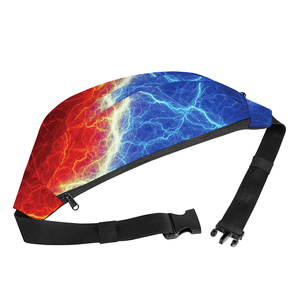Blue And Red Lightning Print Fanny Pack