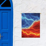 Blue And Red Lightning Print Garden Flag