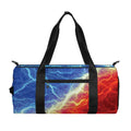 Blue And Red Lightning Print Gym Bag