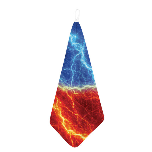 Blue And Red Lightning Print Hand Towel