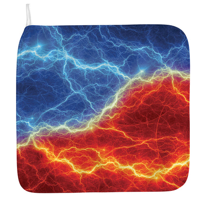Blue And Red Lightning Print Hand Towel