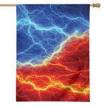 Blue And Red Lightning Print House Flag