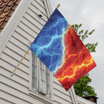 Blue And Red Lightning Print House Flag