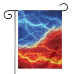 Blue And Red Lightning Print House Flag