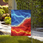 Blue And Red Lightning Print House Flag