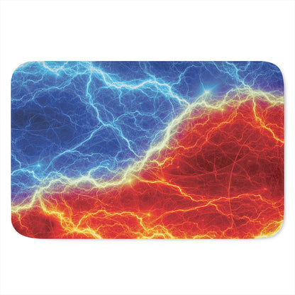 Blue And Red Lightning Print Indoor Door Mat