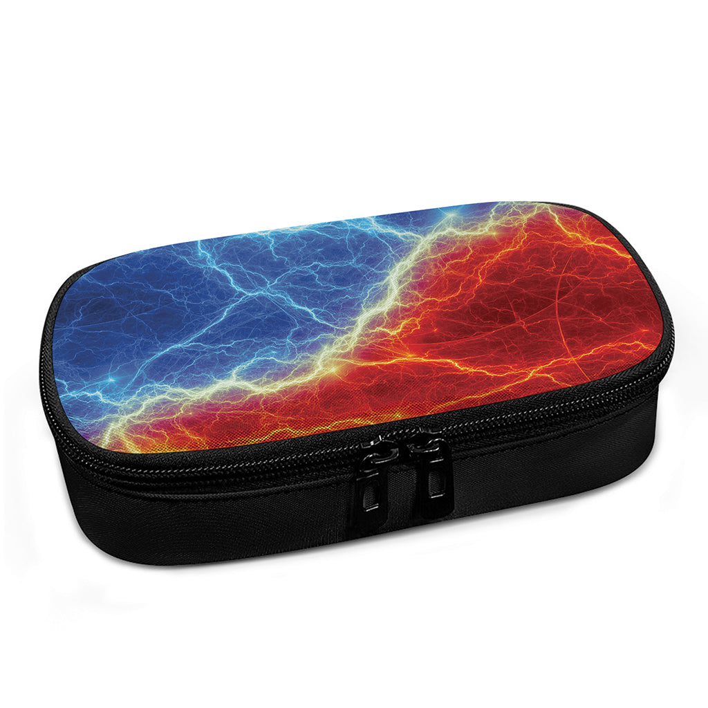 Blue And Red Lightning Print Insulin Cooler Travel Case