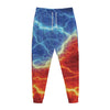 Blue And Red Lightning Print Jogger Pants