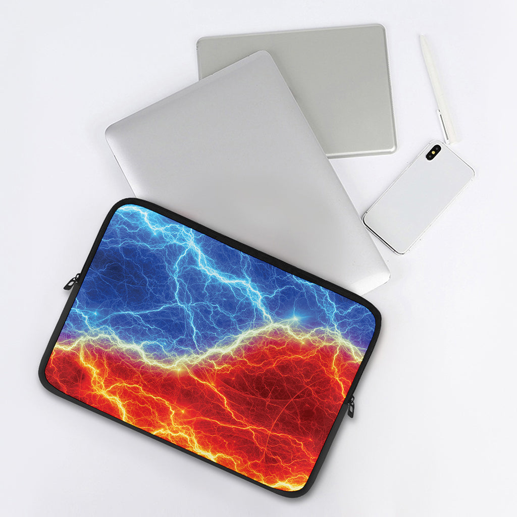 Blue And Red Lightning Print Laptop Sleeve