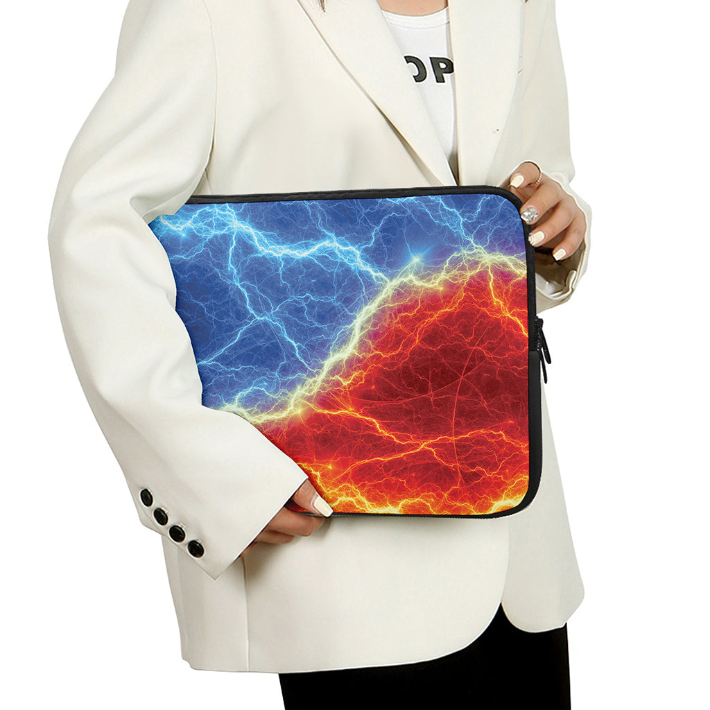 Blue And Red Lightning Print Laptop Sleeve