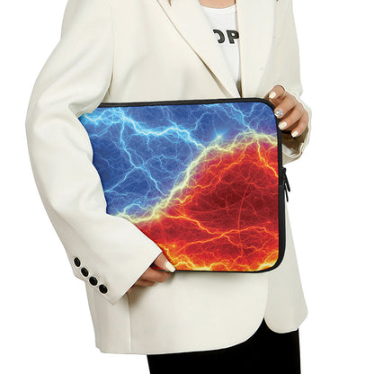 Blue And Red Lightning Print Laptop Sleeve