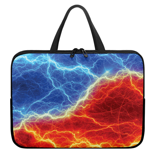 Blue And Red Lightning Print Laptop Sleeve With Handle