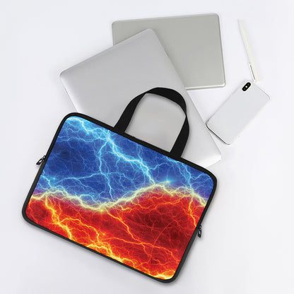 Blue And Red Lightning Print Laptop Sleeve With Handle