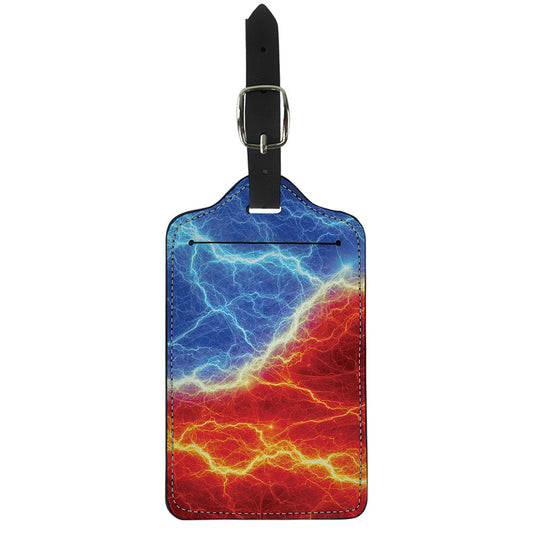 Blue And Red Lightning Print Luggage Tag