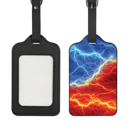 Blue And Red Lightning Print Luggage Tag