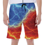 Blue And Red Lightning Print Men's Beach Shorts