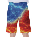 Blue And Red Lightning Print Men's Beach Shorts