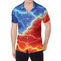 Blue And Red Lightning Print Men's Shirt