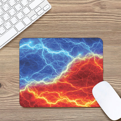 Blue And Red Lightning Print Mouse Pad