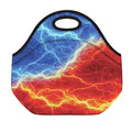 Blue And Red Lightning Print Neoprene Lunch Bag
