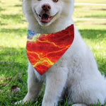 Blue And Red Lightning Print Over The Collar Dog Bandana