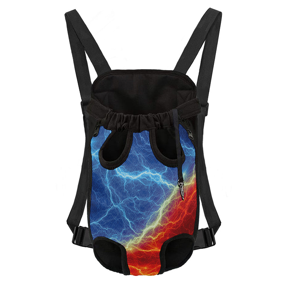 Blue And Red Lightning Print Pet Carrier Backpack